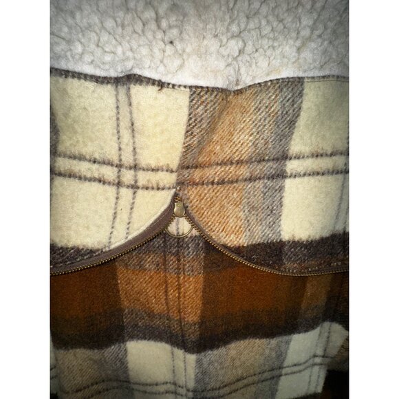 Vintage Robert Brown Lewis Plaid Wool Toggle Coat Size 42 Western Ranch Preppie - Picture 7 of 9